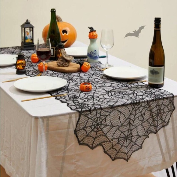 Other - Spider Web Table Runner Fireplace Mantel  or Buffet Table Cover Halloween NEW